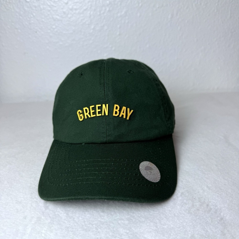 Green Bay Strapback Hat Green Yellow Direct Caps Adjustable Packers Minimalist